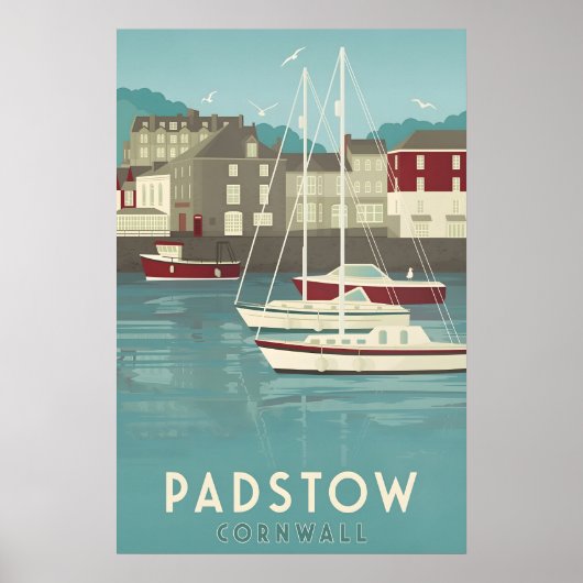 Padstow Cornwall Reisposter Poster (Voorkant)
