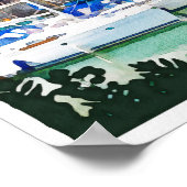 Padstow-haven in Cornwall UK, waterverf. Poster (Hoek)