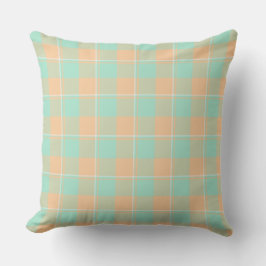 Padua Green and Corvette Peach Plaid Kussen
