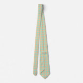 Padua Green and Corvette Peach Plaid Neck Tie Stropdas (Achterkant)