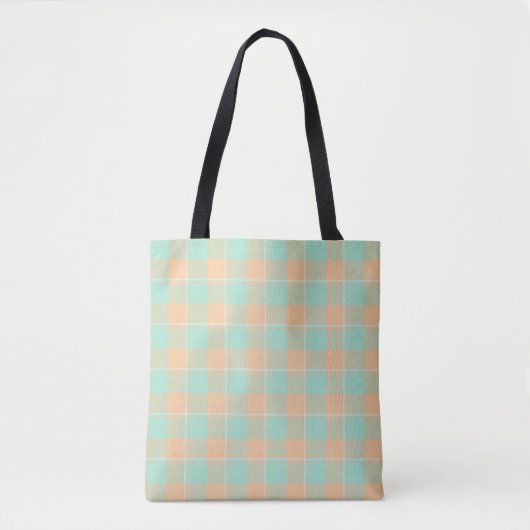 Padua Green and Corvette Peach Plaid Tote Bag (Voorkant)