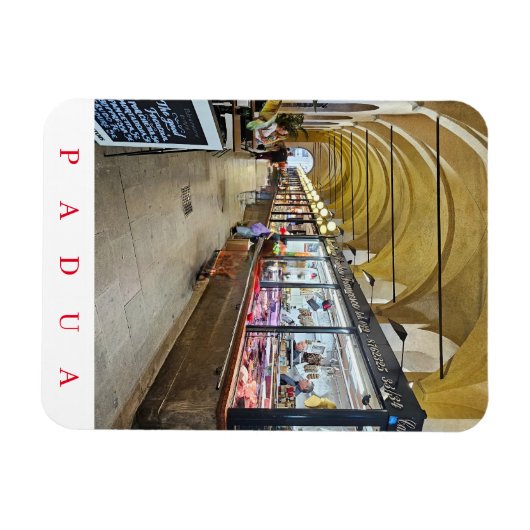 Padua overdekte markt uitzicht koelkastmagneet magneet (Horizontaal)