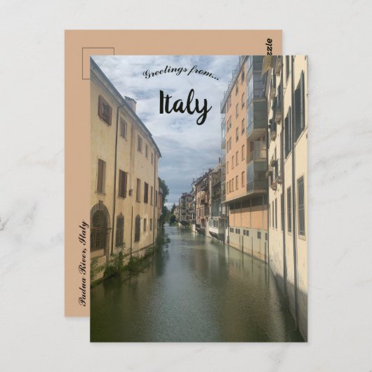 Padua-rivier in Italië Briefkaart (Voorkant / Achterkant)