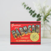 Paducah Kentucky Atomic City  groet Briefkaart (Staand voorkant)