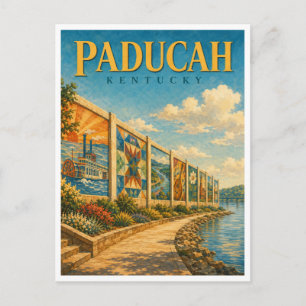 Paducah Kentucky Floodwall Murals GeoSaga Briefkaart