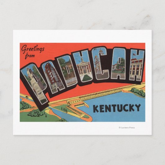 Paducah, Kentucky - Grote lettertjes Briefkaart (Voorkant)