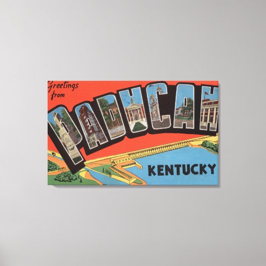 Paducah, Kentucky - Grote lettertjes Canvas Afdruk (Voorkant)