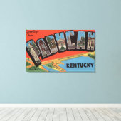 Paducah, Kentucky - Grote lettertjes Canvas Afdruk (Insitu (Houten vloer))