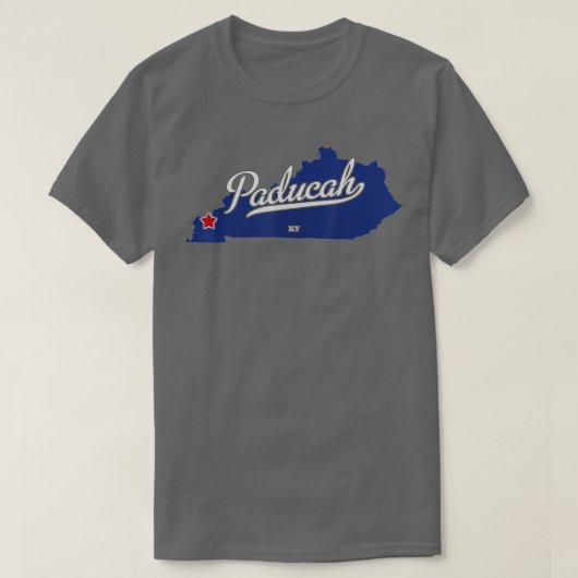 Paducah Kentucky KY Map T-shirt (Design voorkant)