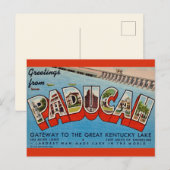 Paducah KY Groet Ansichtkaart Briefkaart (Voorkant / Achterkant)