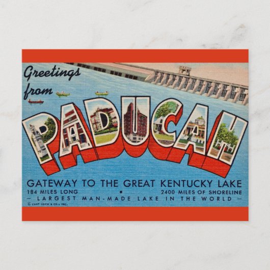 Paducah KY Groet Ansichtkaart Briefkaart (Voorkant)