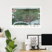 Paducah, KY Panoramic Map - 1889 Poster (Thuiskantoor)