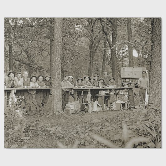  padvinder Camping Foto van 1920's Cadeaupapier (Vlak)