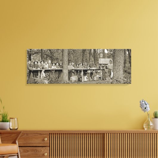  padvinder Camping Photo van 1920's Canvas Afdruk (Insitu (Woonkamer))