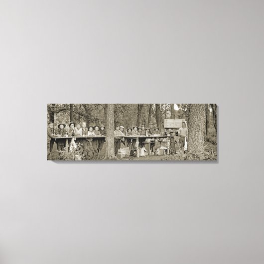 padvinder Camping Photo van 1920's Canvas Afdruk (Voorkant)