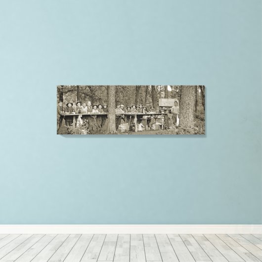  padvinder Camping Photo van 1920's Canvas Afdruk (Insitu (Houten vloer))