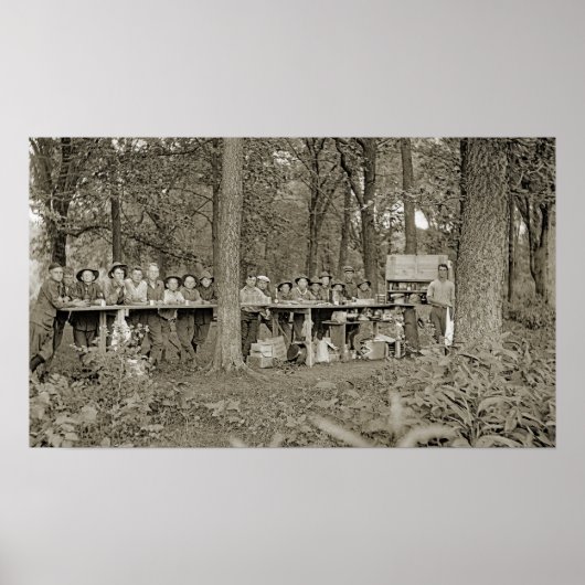  padvinder Camping Photo van 1920's Poster (Voorkant)