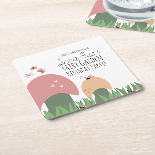 Padybugs Butterflies Kartonnen Onderzetters (Schuin)