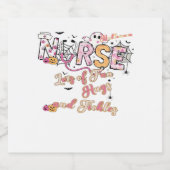 Paediactric Nurse Fun Halloween Design Essential T Sparkling Wijnetiket (Enkel label)