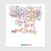 Paediactric Nurse Fun Halloween Design Essential T Sticker (Vel)
