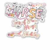 Paediactric Nurse Fun Halloween Design Essential T Sticker (Voorkant)