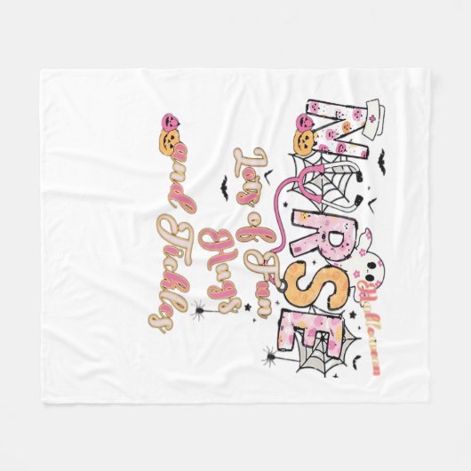 Paediatric Nurse Fun Halloween Ontwerp Essentieel  Fleece Deken (Voorkant (Horizontaal))
