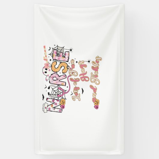 Paediatric Nurse Fun Halloween Ontwerp Essentieel  Spandoek (Verticaal)