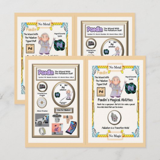 Paedin Wizard - Palladium Element Briefkaart (Voorkant / Achterkant)