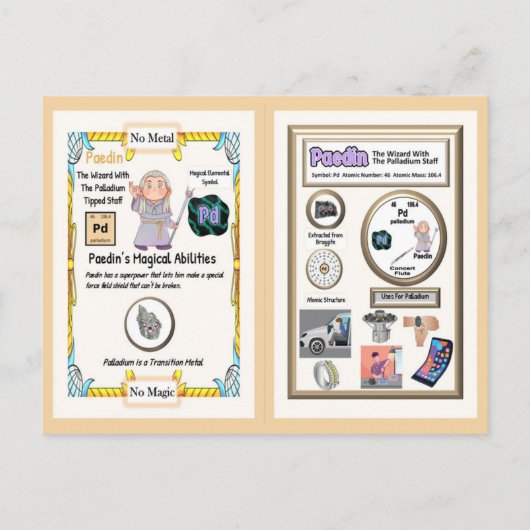 Paedin Wizard - Palladium Element Briefkaart (Achterkant)