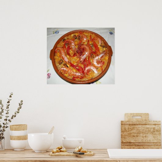 Paella De Marisco Póster Poster (Keuken)