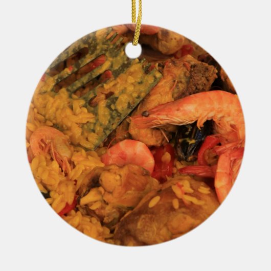 Paella kerstversiering keramisch ornament (Voorkant)