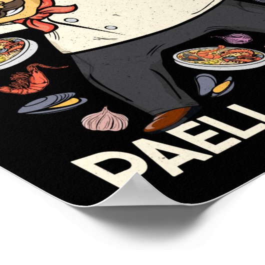 Paella Lover Mannen Spaanse chef-kok Spaans eten P Poster (Hoek)