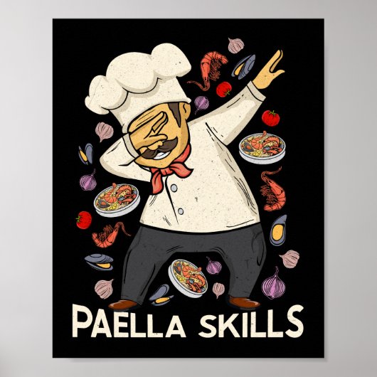 Paella Lover Mannen Spaanse chef-kok Spaans eten P Poster (Voorkant)
