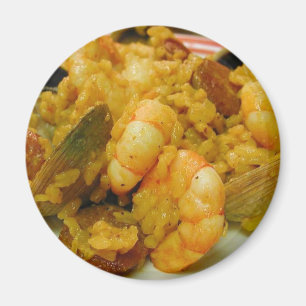 Paella Shrimp Clams Sausages Rice Magneet