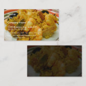Paella Shrimp Clams Sausages Rice Visitekaartje (Voorkant / Achterkant)