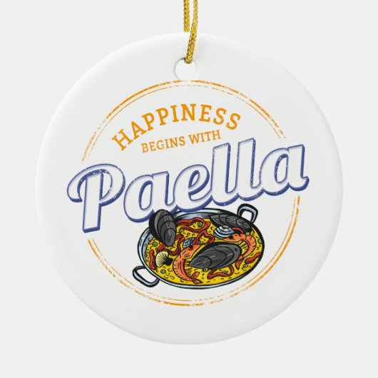 Paella Snack Spanje Paella Pan Souvenir Keramisch Ornament (Voorkant)