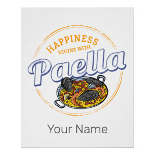 Paella Snack  Spanje Paella Pan Souvenir Perfect Poster