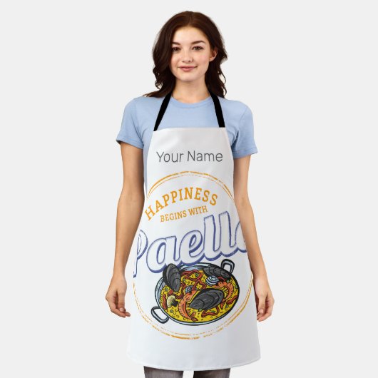 Paella Snack Spanje Paella Pan Souvenir Schort (Gedragen)