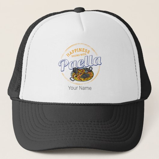 Paella Snack Spanje Paella Pan Souvenir Trucker Pet (Voorkant)