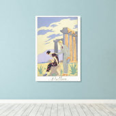 Paestum, 1924 (pochoir print) canvas afdruk (Insitu (Houten vloer))