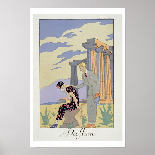 Paestum, 1924 (pochoir print) poster (Voorkant)