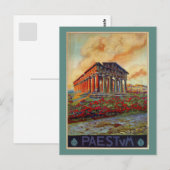 Paestum oude Griekse tempel Italiaanse reisadverte Briefkaart (Voorkant / Achterkant)
