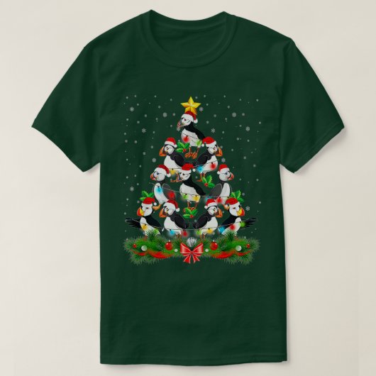 Paffin Bird kerstbomen Decoraties Funny Xmas T-shirt (Design voorkant)