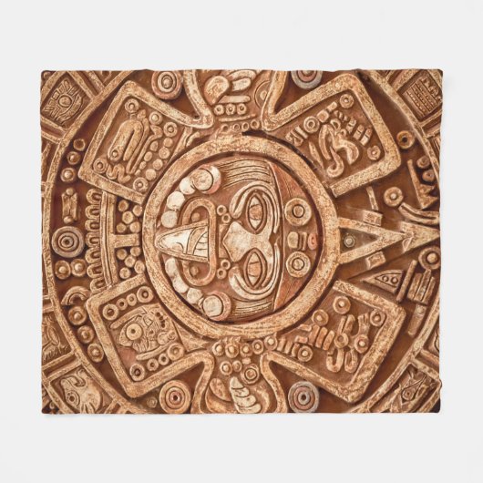 Pagaanversiering van de textuur van de stam Maya Fleece Deken (Voorkant (Horizontaal))