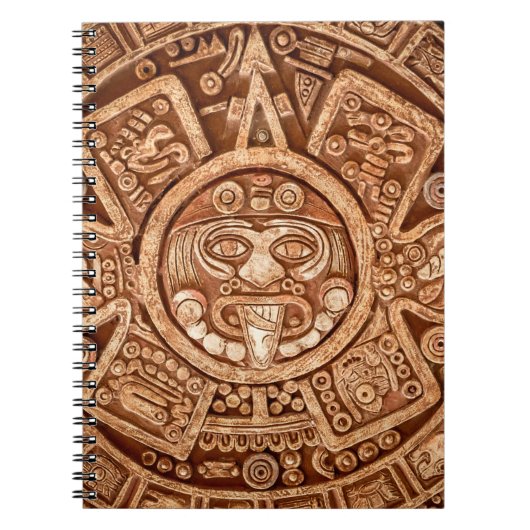Pagaanversiering van de textuur van de stam Maya Notitieboek (Voorkant)