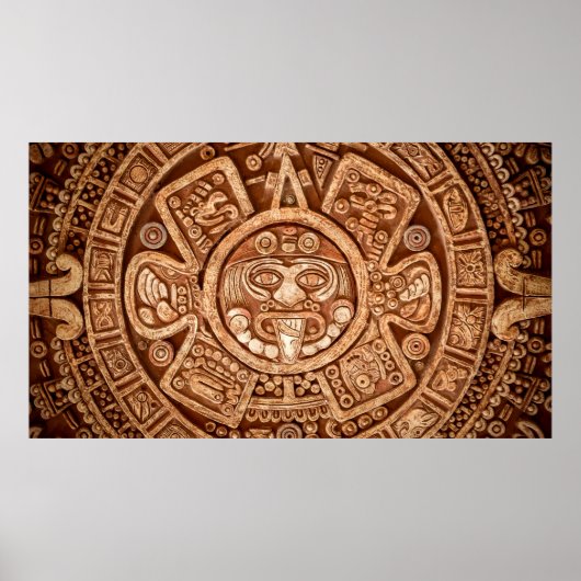 Pagaanversiering van de textuur van de stam Maya Poster (Voorkant)