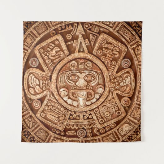 Pagaanversiering van de textuur van de stam Maya Wandkleed (Voorkant)