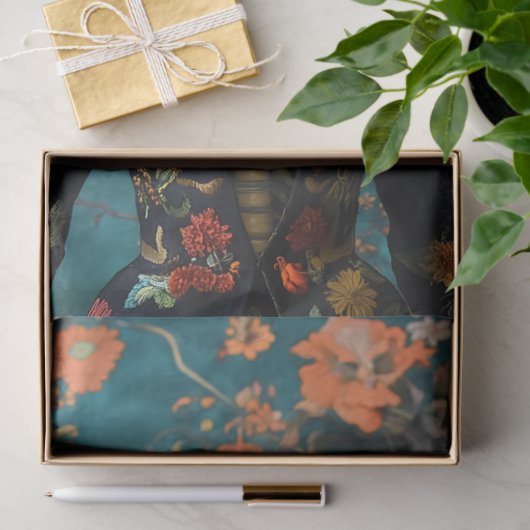 Pagan Antlers Gothic Skeleton Skull Decoupage Tissuepapier (Geschenk)