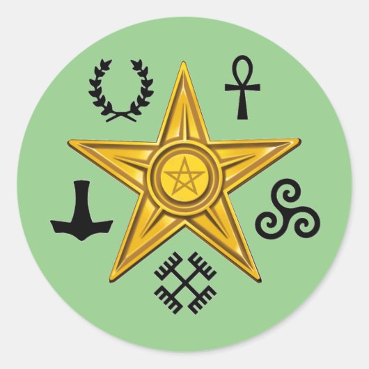 Pagan Barnstar Symbols Ronde Sticker (Voorkant)