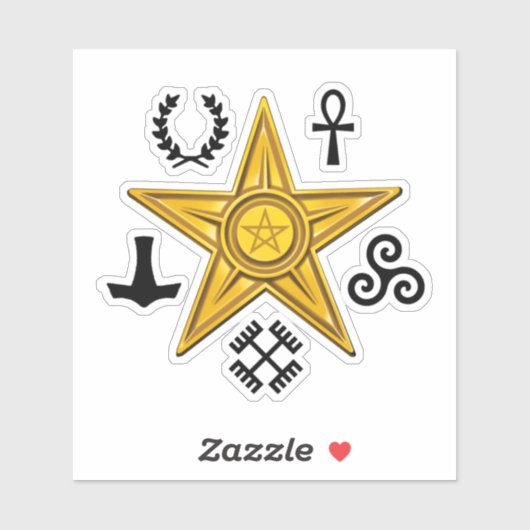 Pagan Barnstar Symbols Sticker (Vel)